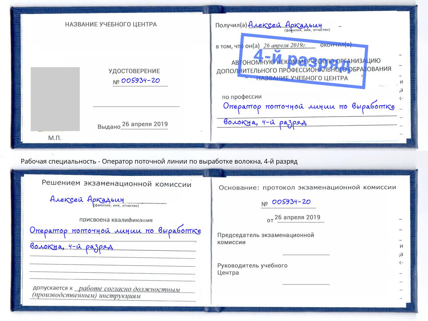 корочка 4-й разряд Оператор поточной линии по выработке волокна Зеленоград